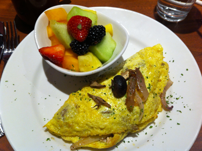 Create Your Own Omelet with smoked salmon, sauteed onions and wild mushrooms.