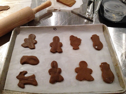 Gingerbread cookies ready for the oven at the Living Social holiday cookie making class